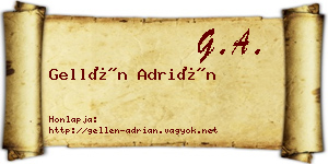 Gellén Adrián névjegykártya